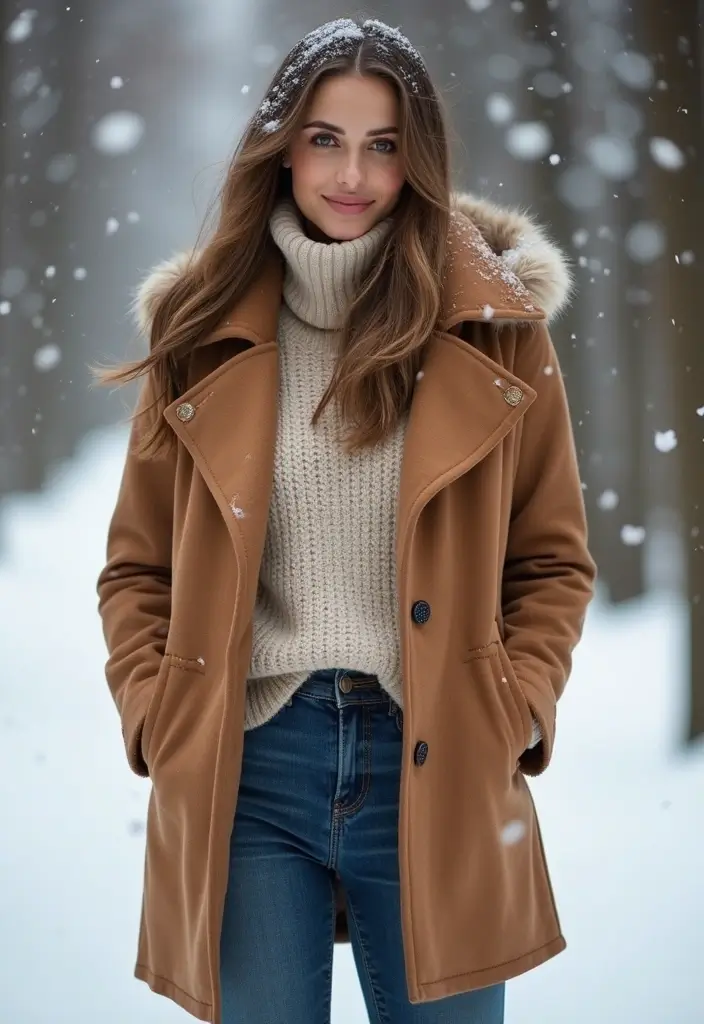 25 Winter Outfit Inspirations for Women: Sustainable Styles to Keep You Cozy - 1. The Classic Wool Blend Coat
