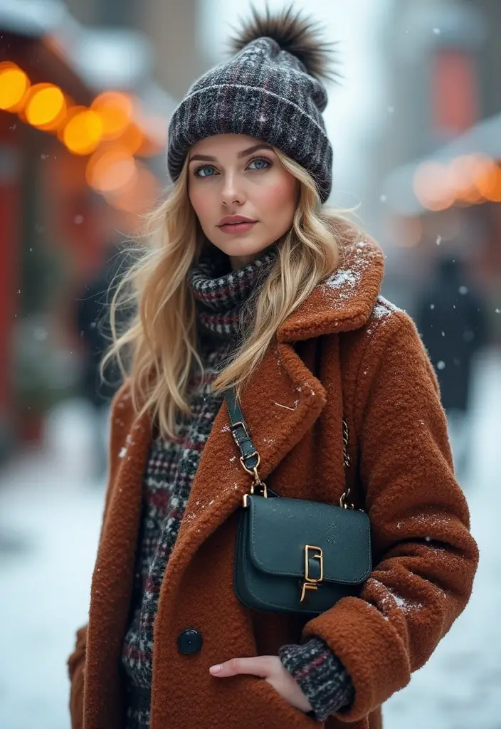 25 Winter Outfit Inspirations for Women: Sustainable Styles to Keep You Cozy - 23. Mixing Patterns for a Fun Look