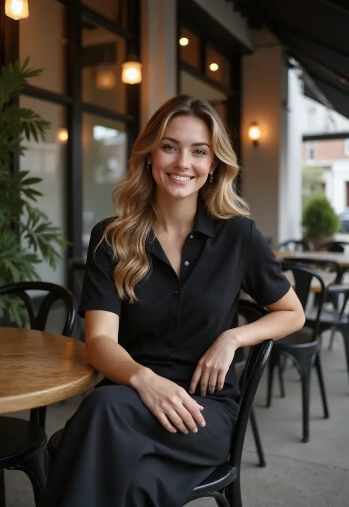 26 Black Polo Shirt Outfit Woman Looks That Will Upgrade Your Wardrobe - 21. Effortless Chic with Wide-Leg Trousers