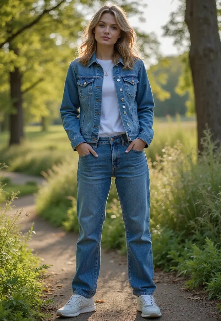 26 Chic New Balance 550 Outfits To Copy Right Now - 1. Classic Denim on Denim