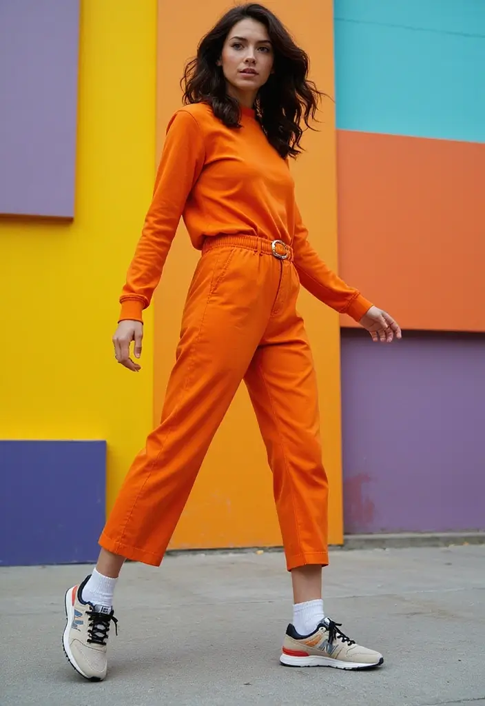 26 Chic New Balance 550 Outfits To Copy Right Now - 15. Bright Colors Pop