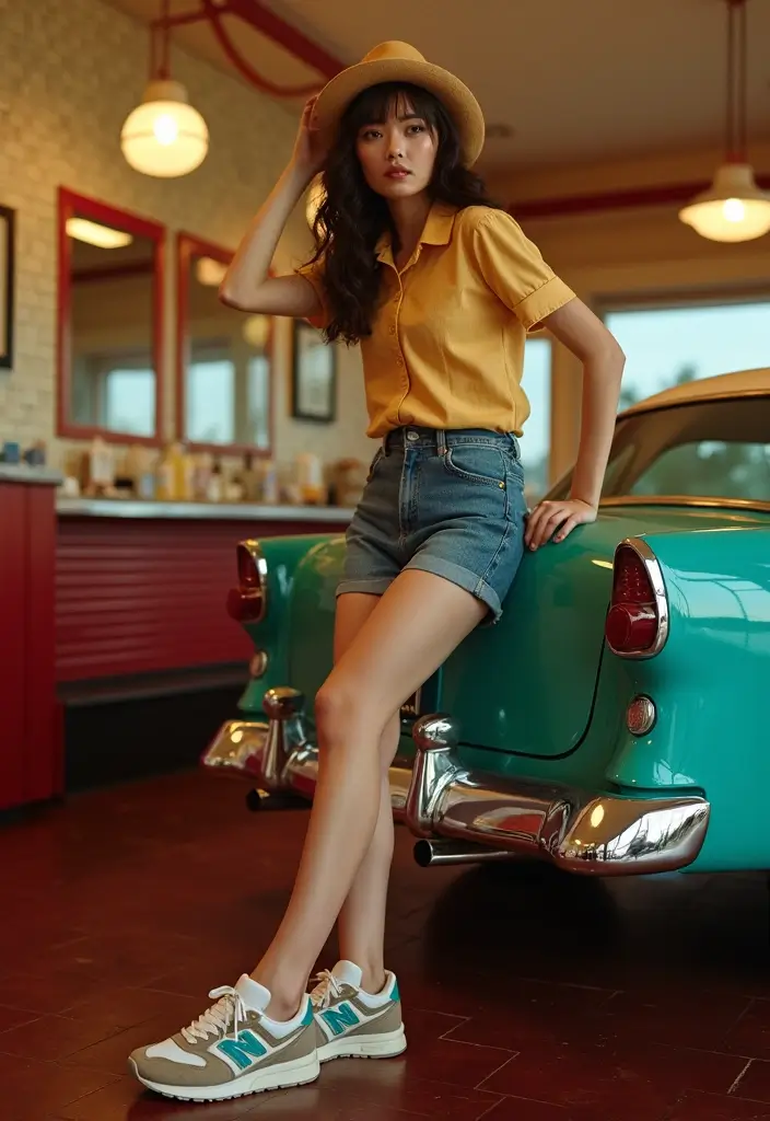 26 Chic New Balance 550 Outfits To Copy Right Now - 16. Vintage Inspired