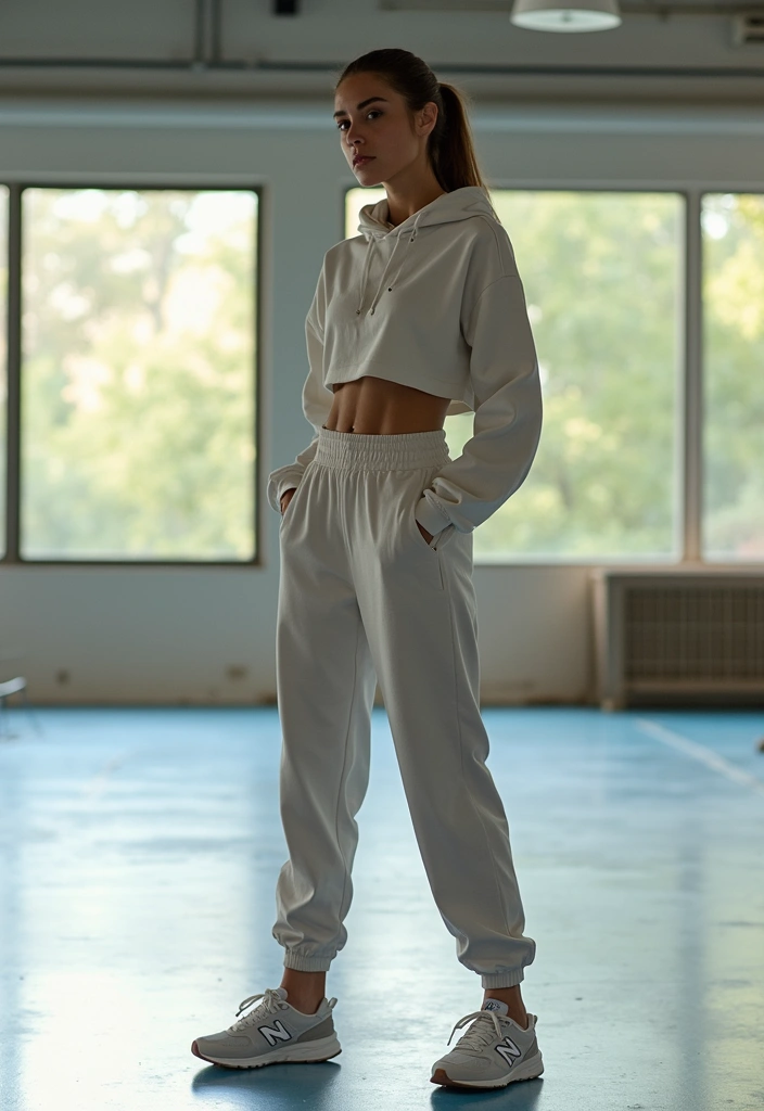 26 Chic New Balance 550 Outfits To Copy Right Now - 2. Sporty Athleisure Look