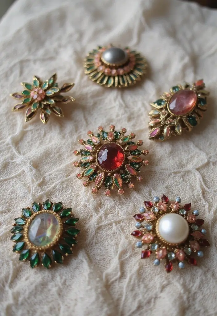 26 Must-Try Great Gatsby Outfit Combos This Season - 17. Brooches for a Touch of Elegance