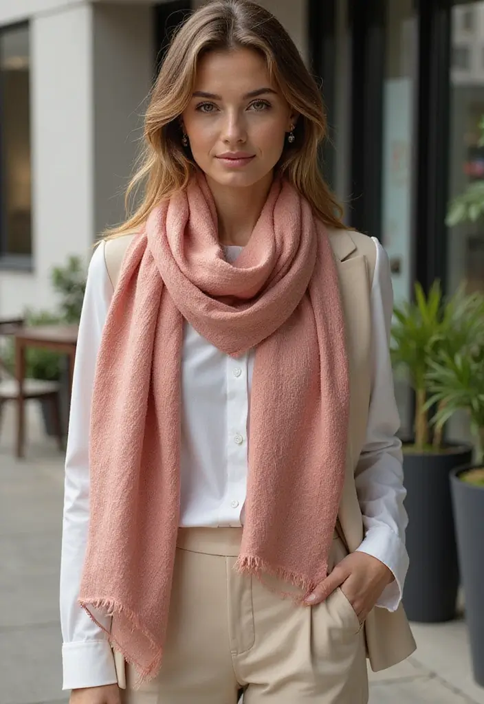 26 Slim Girls Outfit Style Styling Tips To Wear With Confidence - 15. Layering with Scarves