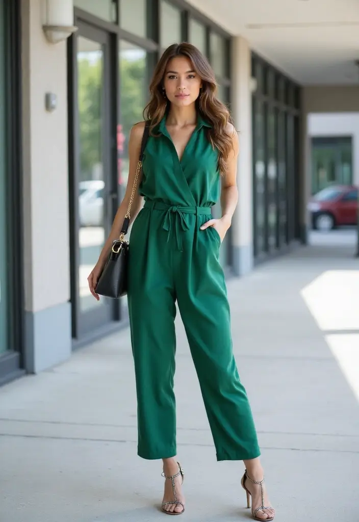 26 Trendy Pantalones Verdes Outfit Mujer To Refresh Your Closet - 10. Trendy Jumpsuit Vibes