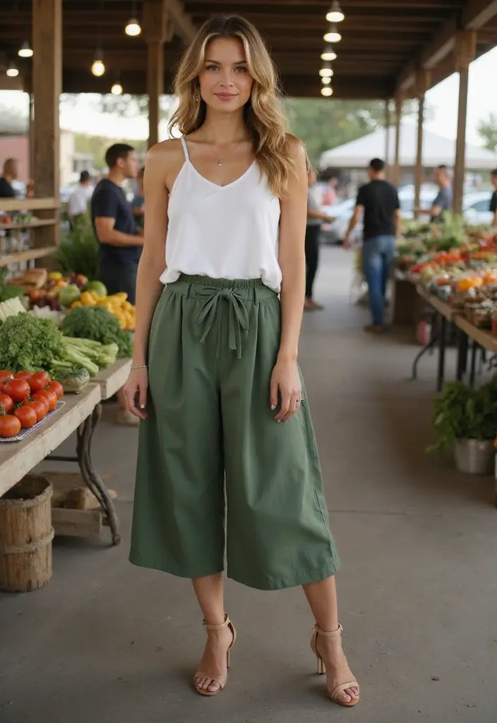 26 Trendy Pantalones Verdes Outfit Mujer To Refresh Your Closet - 15. Chic Midi Skirt with Green Pants