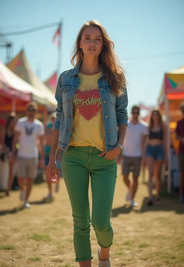 26 Trendy Pantalones Verdes Outfit Mujer To Refresh Your Closet - 20. Casual Pair with Graphic Tee