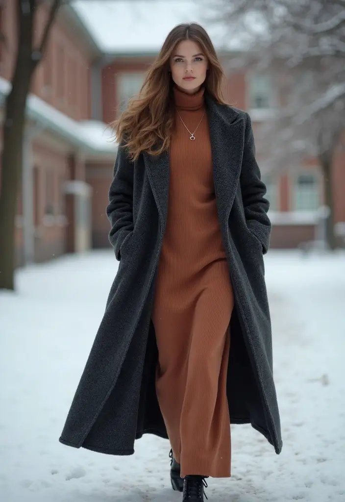 27 Fresh Outfit Ideas Winter School Ideas You Need To Try - 5. The Maxi Dress Revolution