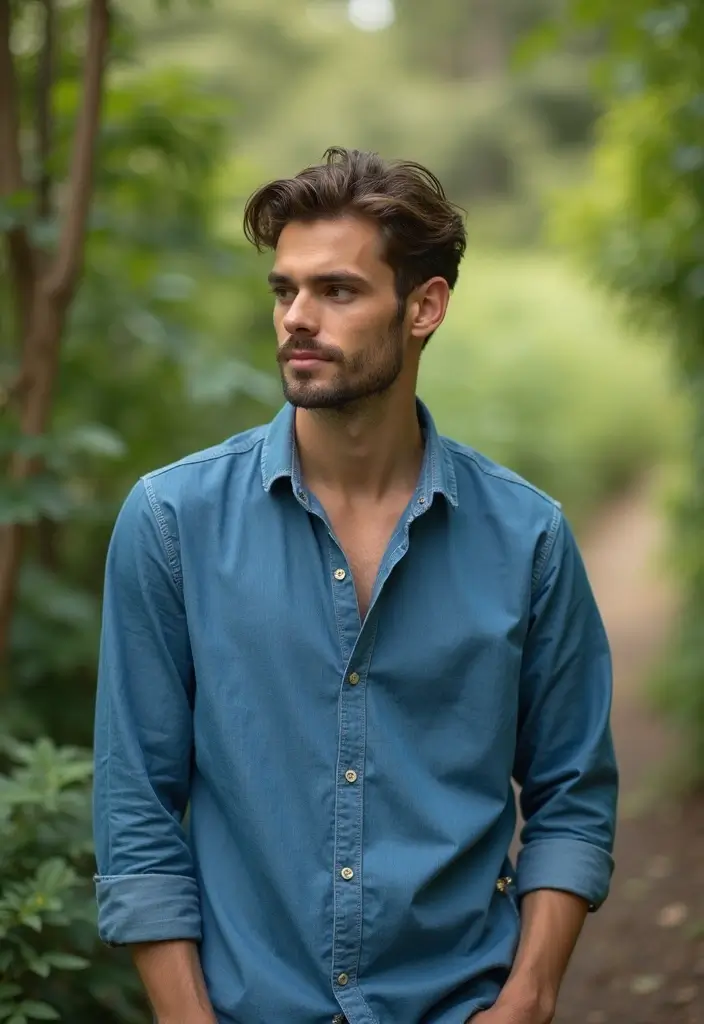 27 Outfit Camisa Azul Hombre Styling Tips To Wear With Confidence - 12. Choose Sustainable Fabrics