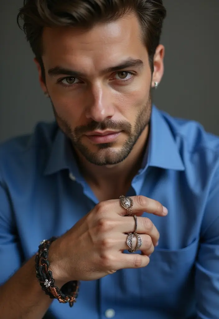 27 Outfit Camisa Azul Hombre Styling Tips To Wear With Confidence - 14. Accessorize with Eco-Friendly Jewelry