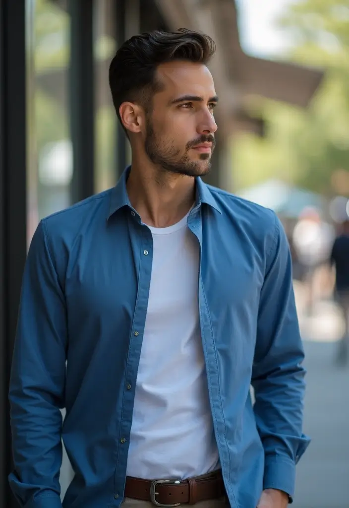27 Outfit Camisa Azul Hombre Styling Tips To Wear With Confidence - 18. Choose the Right Undergarments