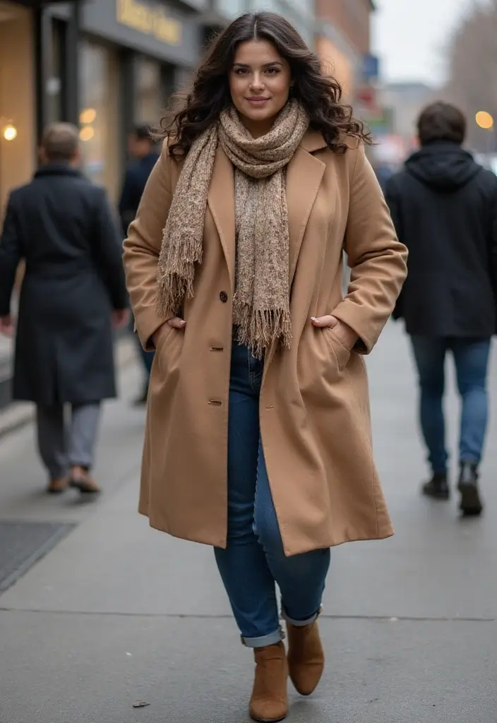 27 Outfit Gorditas Jovenes Inspirations For Real Life - 16. Chilly Days? Chic Scarves to the Rescue!