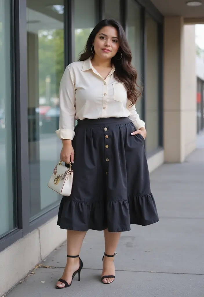 27 Outfit Gorditas Jovenes Inspirations For Real Life - 17. Classic Banded Hems for a Modern Edge