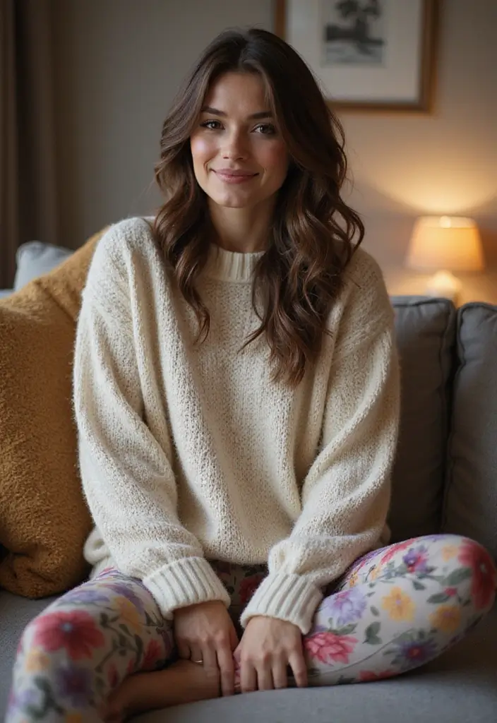 27 Outfit Gorditas Jovenes Inspirations For Real Life - 5. Cozy Sweaters and Leggings Combo