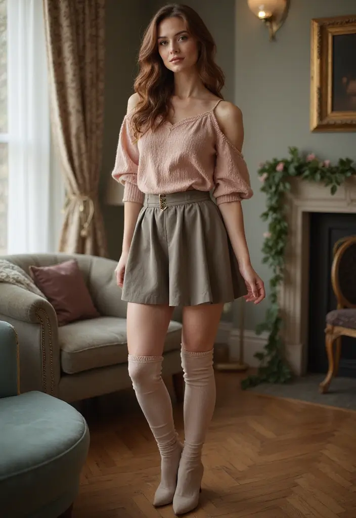 27 Stylish Leg Warmers Outfit For Every Occasion - 12. Warmth with a Skirt