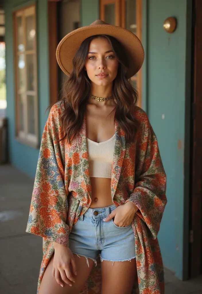 27 Trendy 90er Outfit Mottoparty Frauen To Refresh Your Closet - 21. The Ever-Stylish Kimono