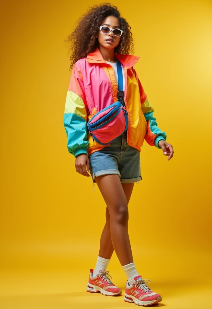 27 Trendy 90er Outfit Mottoparty Frauen To Refresh Your Closet - 7. Vibrant Windbreakers