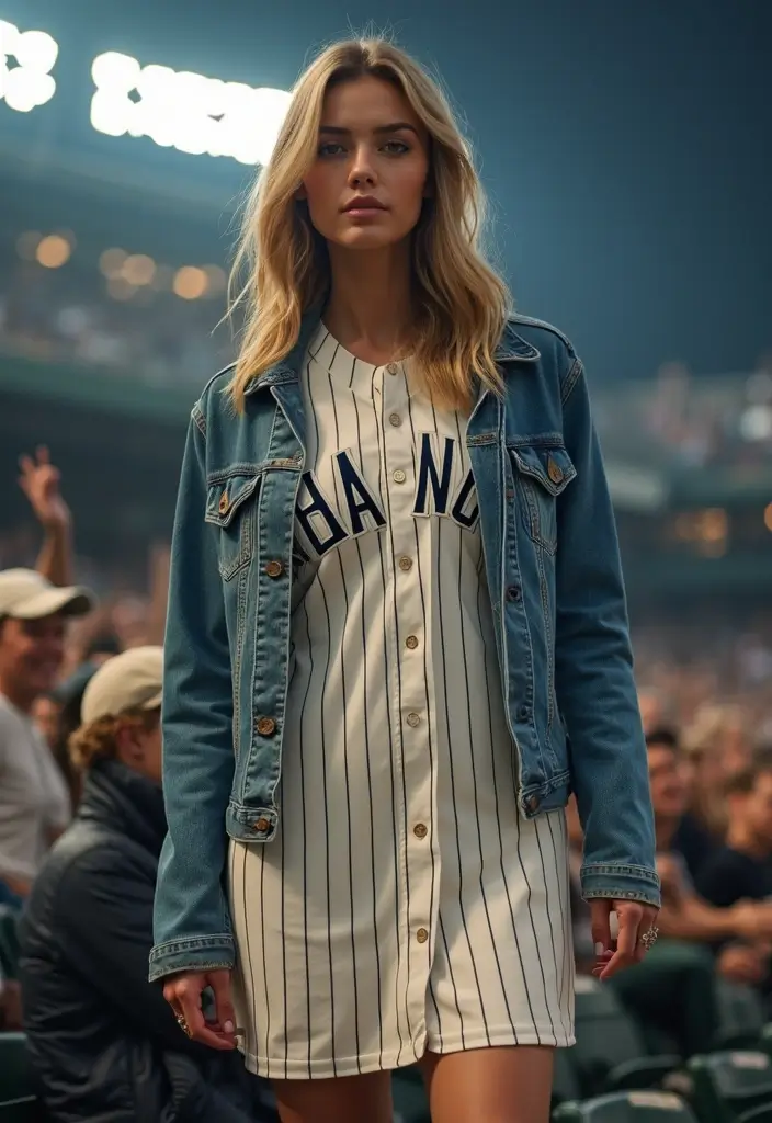 27 Trendy Yankees Game Outfit To Refresh Your Closet - 1. Vintage Yankees Jersey Dress