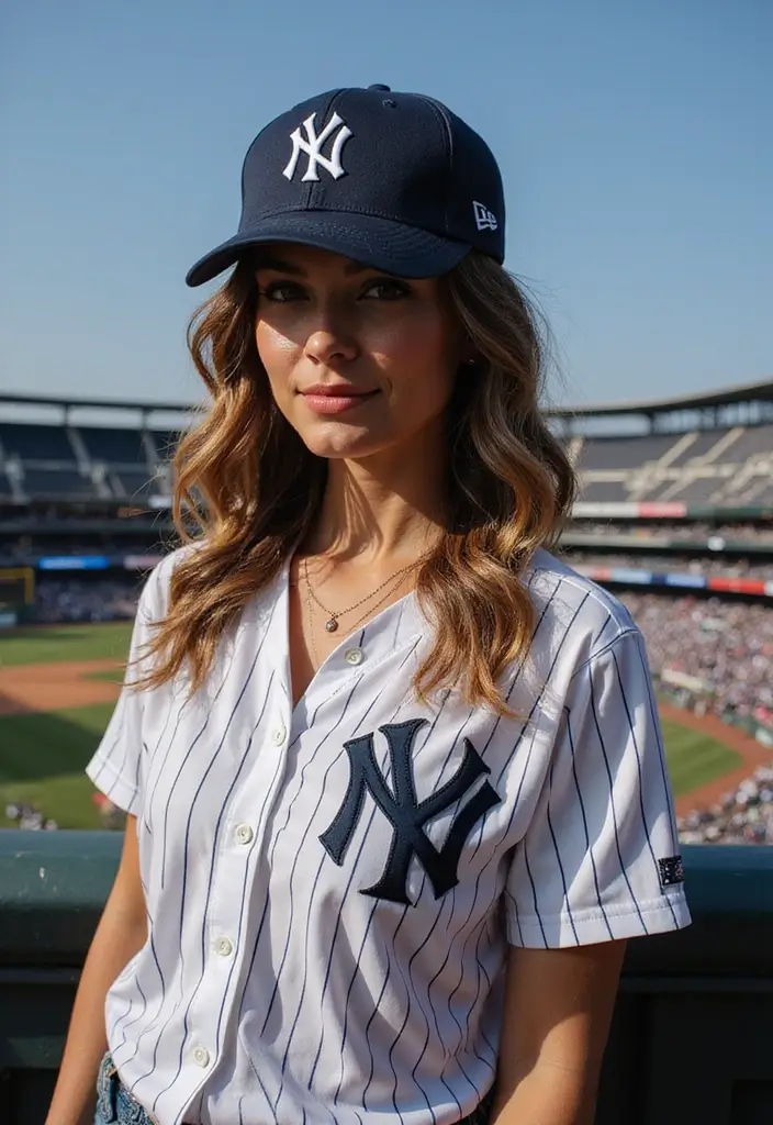 27 Trendy Yankees Game Outfit To Refresh Your Closet - 21. Pop of Color in Your Outfit