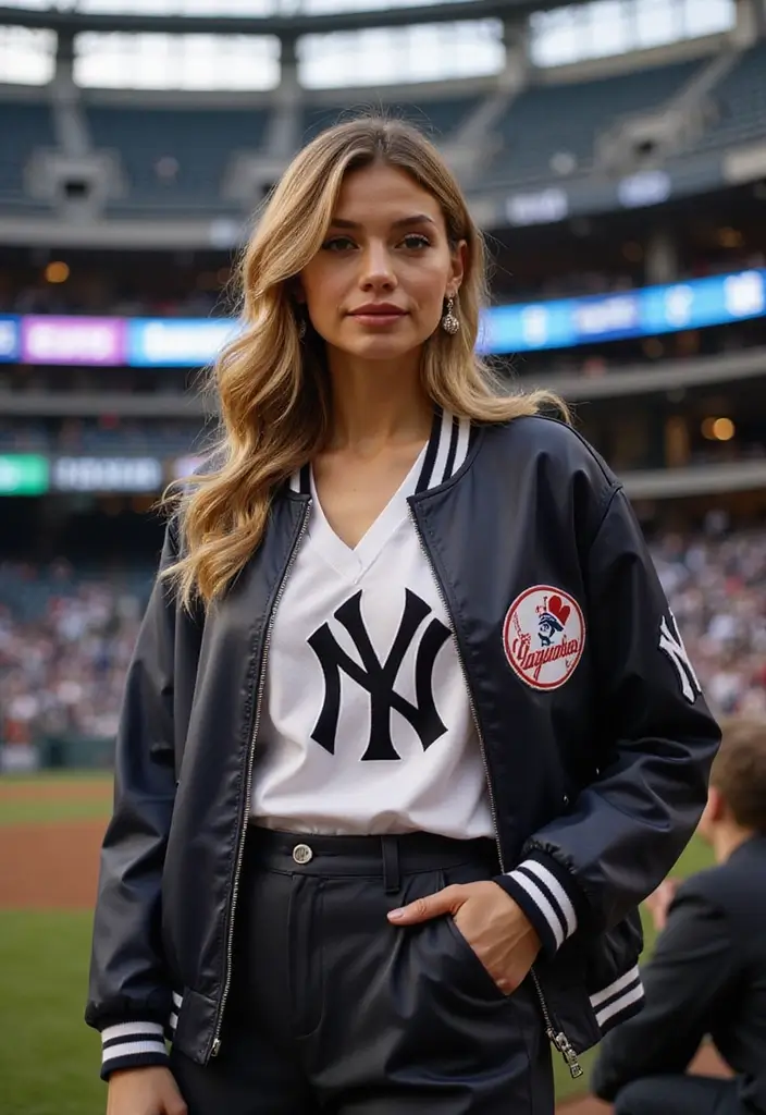 27 Trendy Yankees Game Outfit To Refresh Your Closet - 23. Statement Outerwear for Game Days