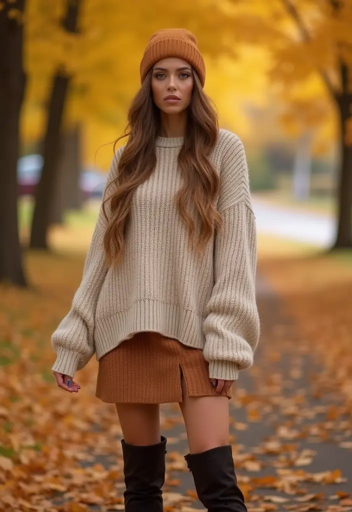 28 Fresh Mini Skirt Outfit Ideas for Black Women You Need to Try - 10. Cute and Cozy