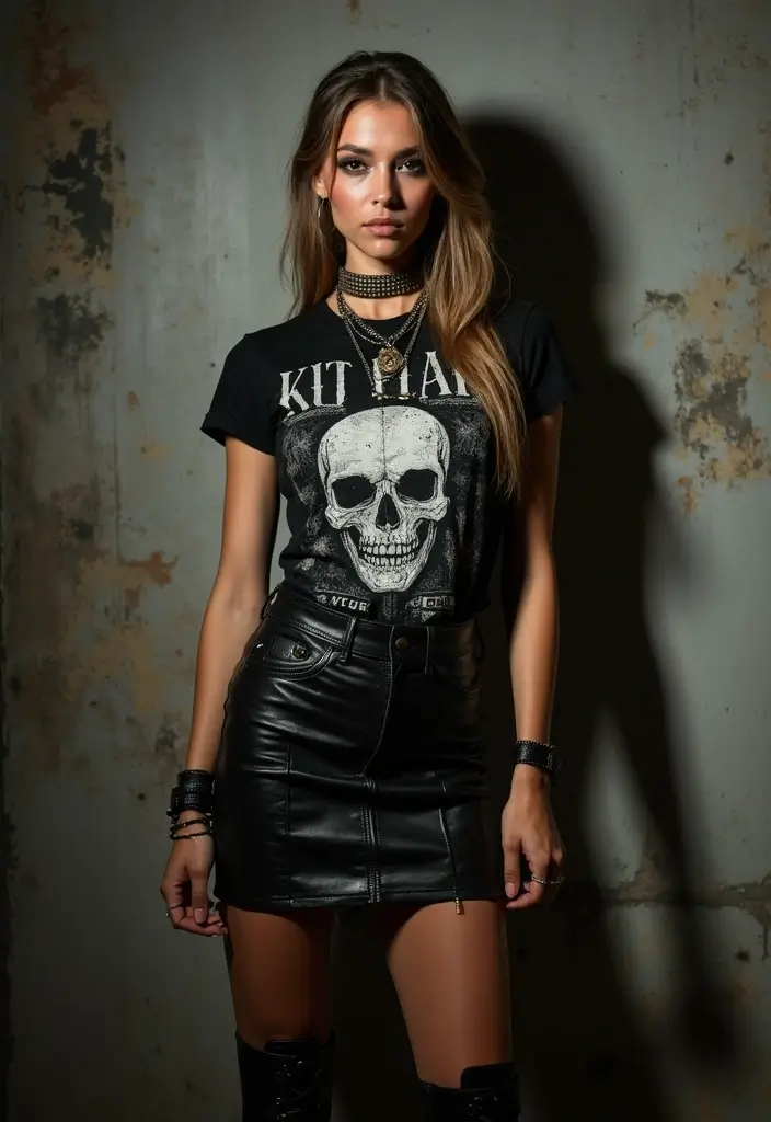 28 Fresh Mini Skirt Outfit Ideas for Black Women You Need to Try - 2. Edgy Chic