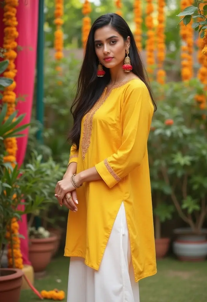 28 Haldi Outfit Ideas That Feel Effortless - 1. Organic Cotton Yellow Kurta