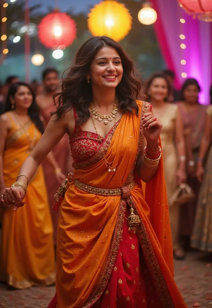 28 Haldi Outfit Ideas That Feel Effortless - 11. Vibrant Dhoti Dress