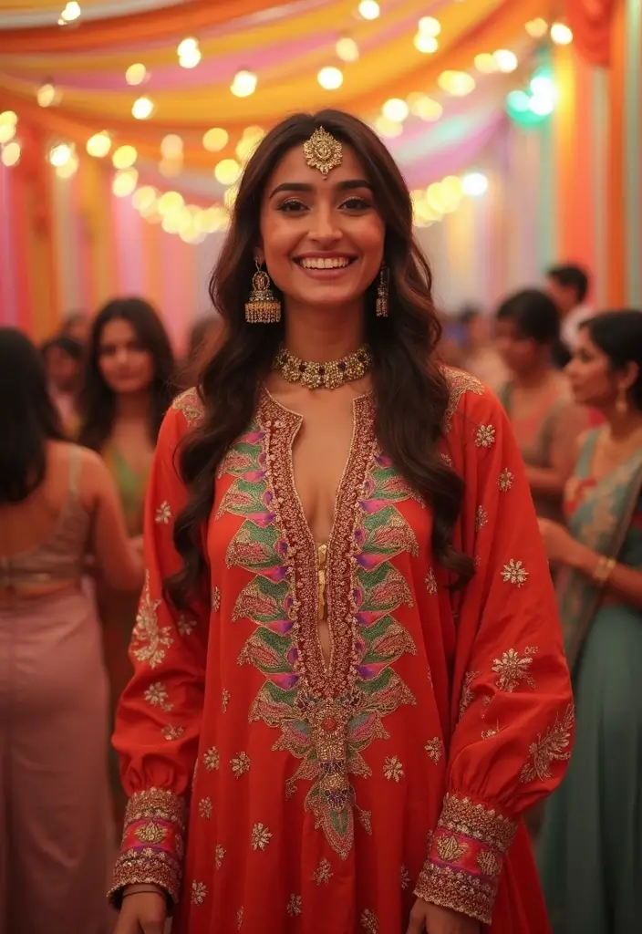 28 Haldi Outfit Ideas That Feel Effortless - 14. Elegant Kaftan