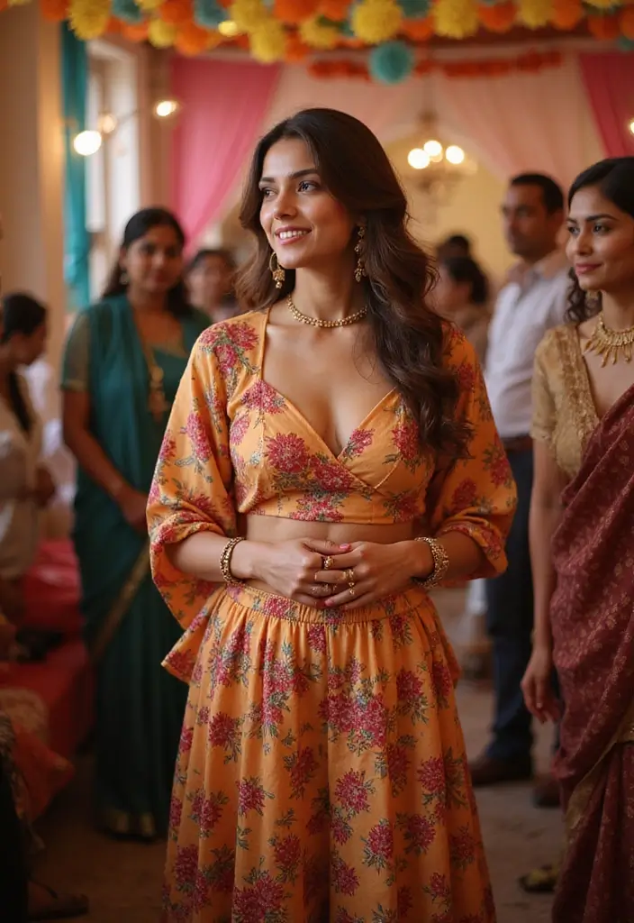 28 Haldi Outfit Ideas That Feel Effortless - 18. Floral Print Coordinated Set