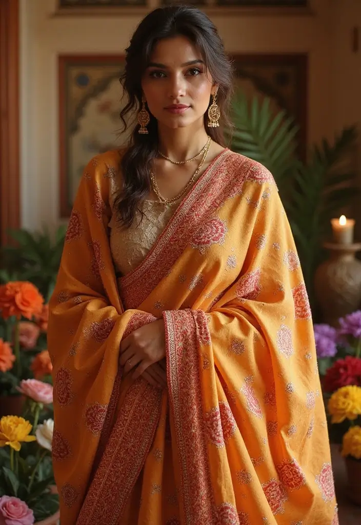 28 Haldi Outfit Ideas That Feel Effortless - 2. Handloom Dupatta with Simple Choli