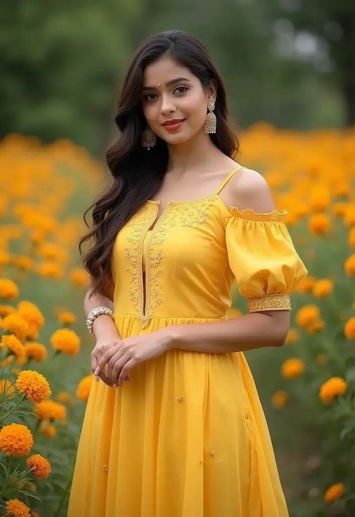 28 Haldi Outfit Ideas That Feel Effortless - 6. Simple Yet Chic Anarkali