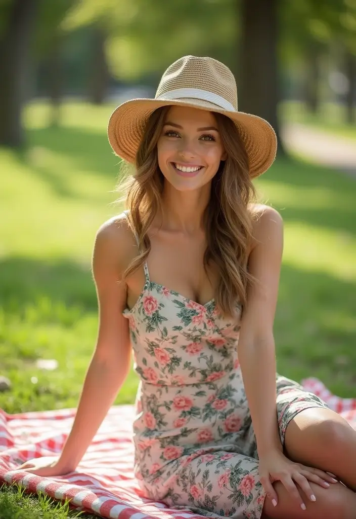 28 Kangol Hats Women Outfit Styling Tips To Wear With Confidence - 11. The Perfect Picnic Outfit