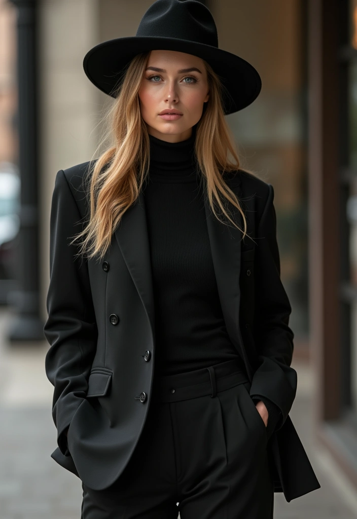 28 Kangol Hats Women Outfit Styling Tips To Wear With Confidence - 3. Monochrome Magic