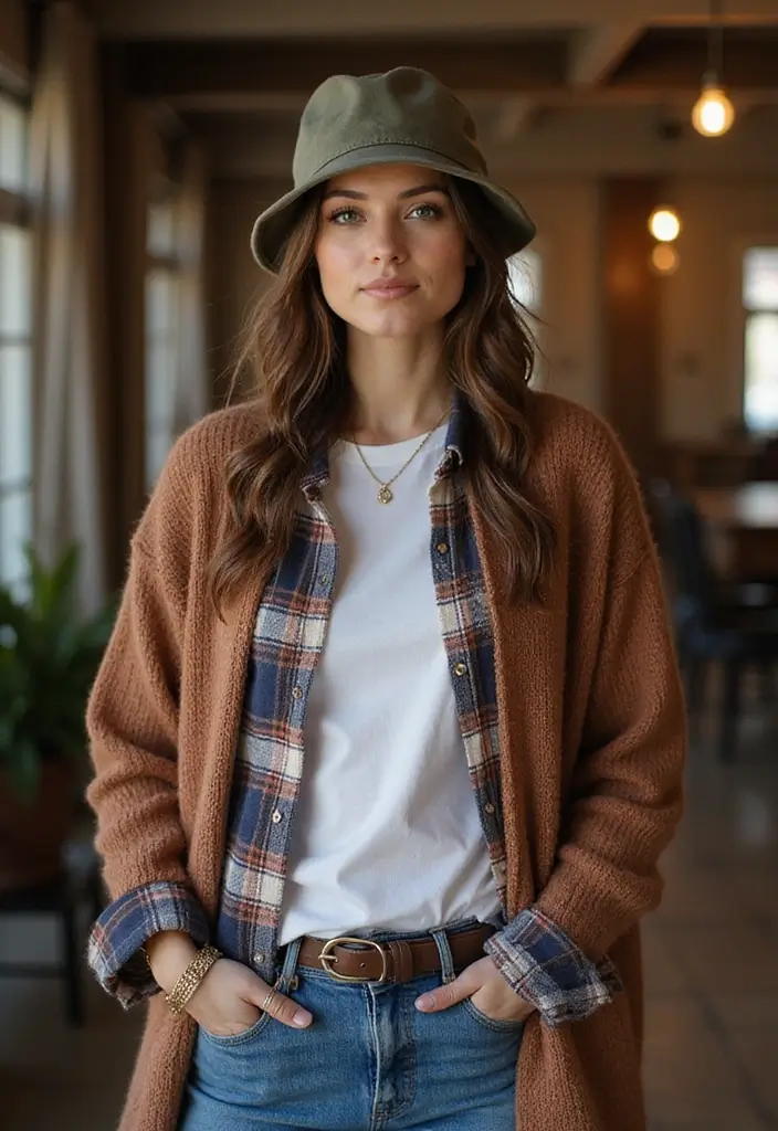 28 Kangol Hats Women Outfit Styling Tips To Wear With Confidence - 4. Casual Layering with a Kangol Hat