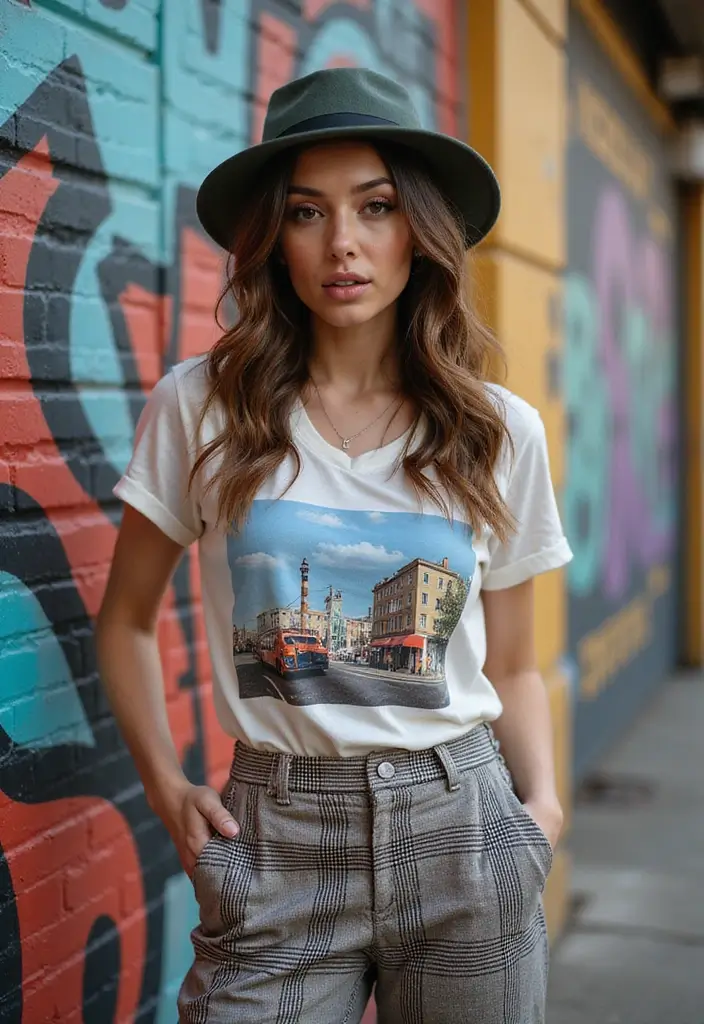 28 Kangol Hats Women Outfit Styling Tips To Wear With Confidence - 8. Play with Prints