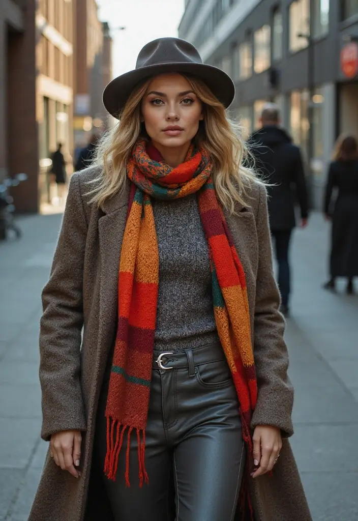 28 Long Coat Outfit Classy Styling Tips To Wear With Confidence - 15. Add Fun Accessories