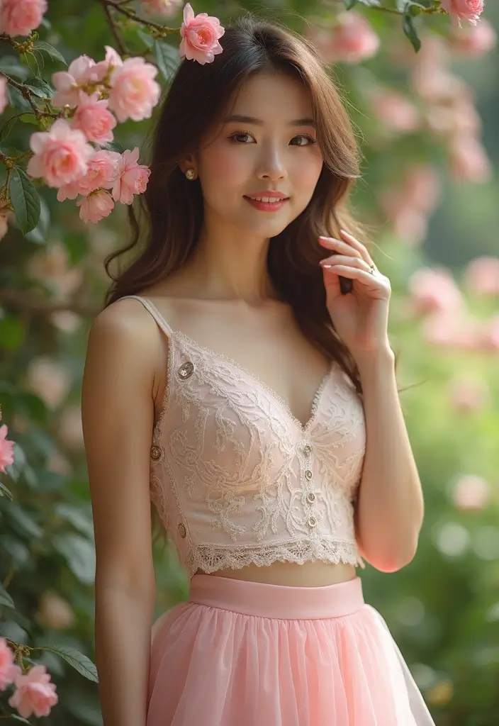 28 Must-Try Pink Hat Outfit Combos This Season - 19. Romantic Vibes with a Lace Top