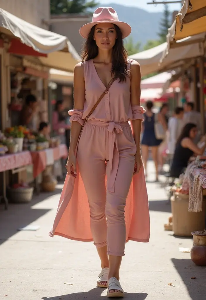 28 Must-Try Pink Hat Outfit Combos This Season - 22. Effortless Style with a Tunic and Leggings