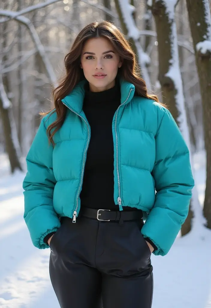 28 Outfit Cold Weather That Flatter Every Figure - 3. Stylish Puffer Jacket