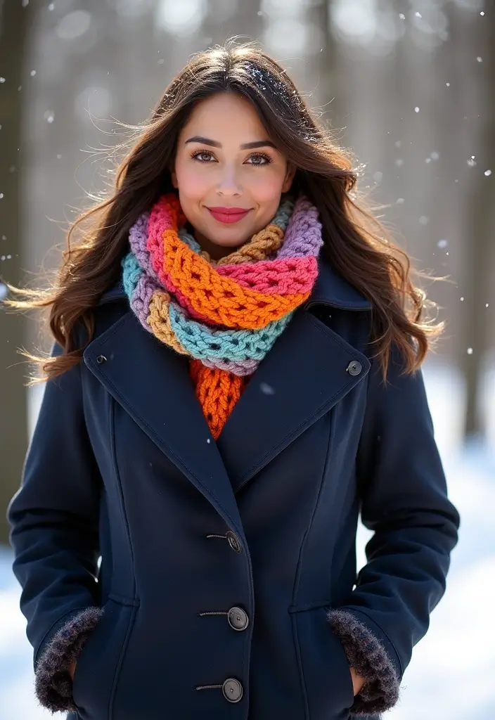 28 Outfit Cold Weather That Flatter Every Figure - 5. Chunky Knit Scarf