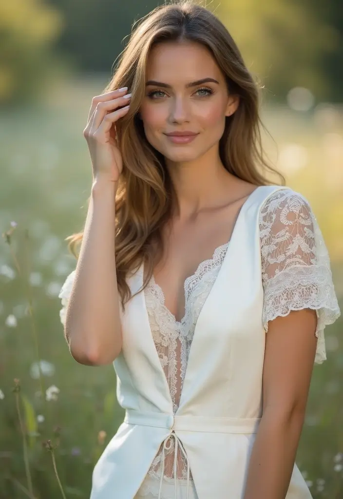 28 Stylish White Vest Outfits for Every Occasion - 20. Romantic Layering with a Blouse