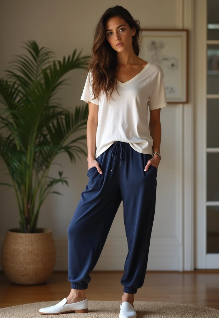 28 Trendy Outfit Pantalon Azul Marino Mujer To Refresh Your Closet - 9. Relaxed Fit with Joggers