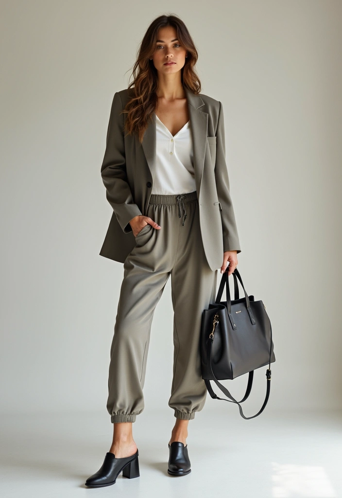29 Chic First Date Outfit Ideas To Copy Right Now - 5. Oversized Blazer and Joggers