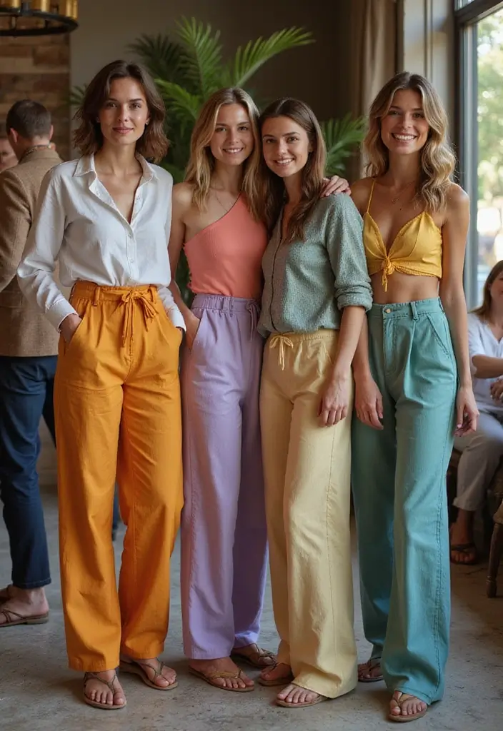 29 Linen Pants Outfit Styling Tips To Wear With Confidence - 23. Experimenting with Textures