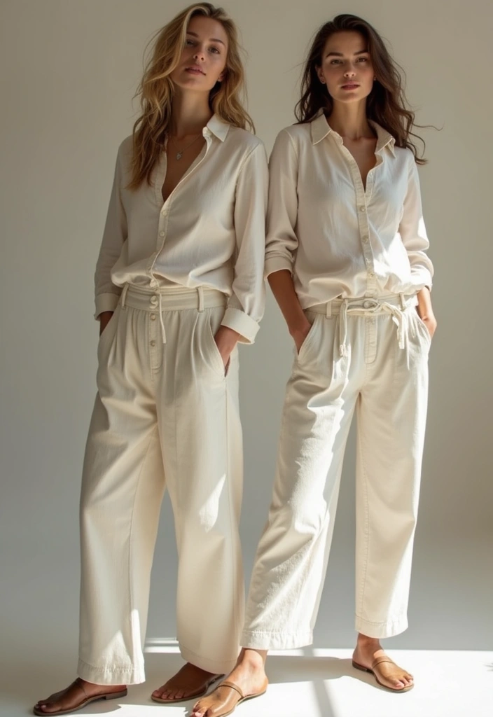29 Linen Pants Outfit Styling Tips To Wear With Confidence - 5. Monochrome Magic