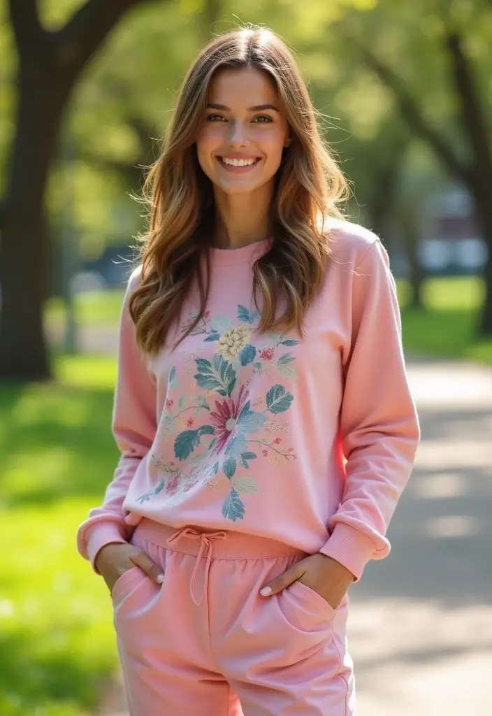 29 Pink Pants Outfit Inspirations For Real Life - 16. Pink Pants with a Graphic Sweatshirt