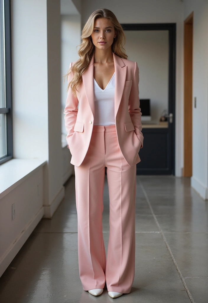 29 Pink Pants Outfit Inspirations For Real Life - 22. Pink Pants with a Casual Blazer