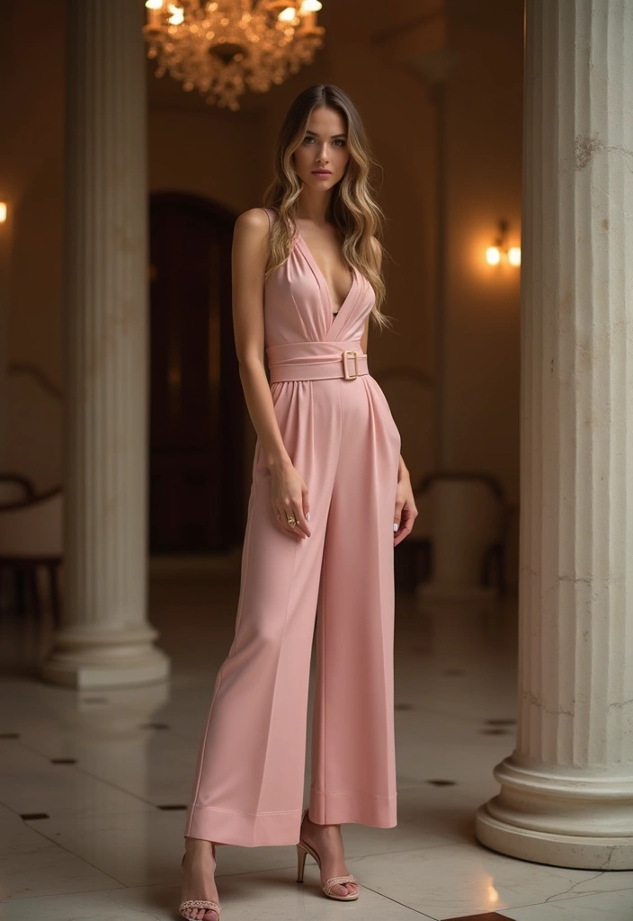 29 Pink Pants Outfit Inspirations For Real Life - 7. Pink Culottes for an Elegant Evening